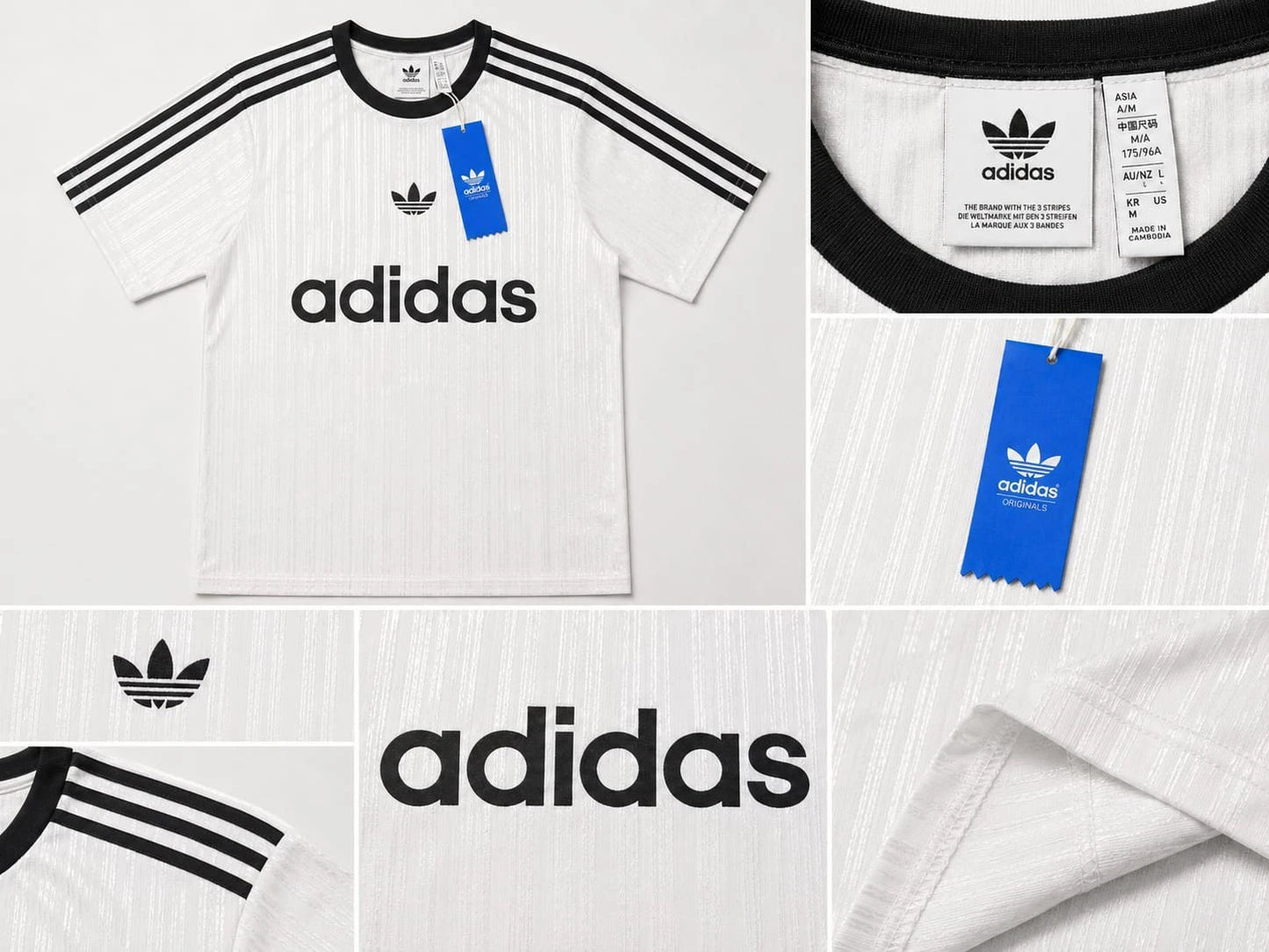 Adidas Originals Men's Trefoil 3 Stripes T-Shirt Shirt S-XXL WHITE/BLACK