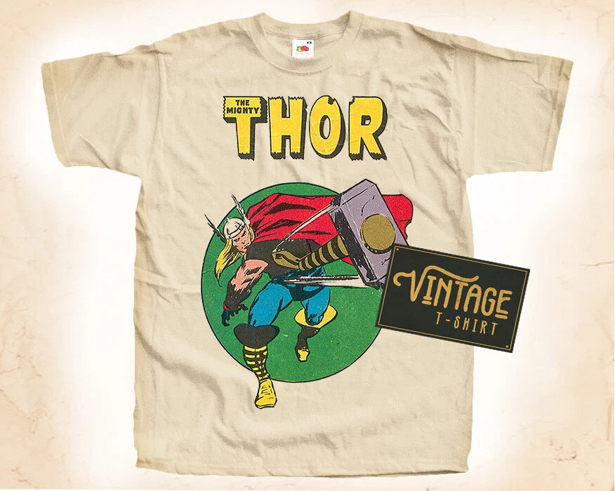 The Mighty Thor Vintage T Shirt for Men Unisex DTG NATURAL S-5XL