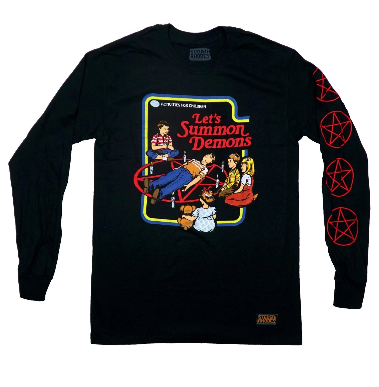 Steven Rhodes New Adult T-Shirt -Circle Lets Summon Demons Pentagrams