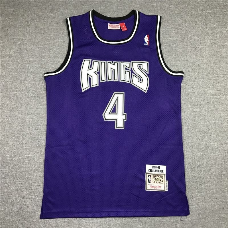 sacramento kings #4 chirs webber Kings 4 Purple Retro Logo Style 4
