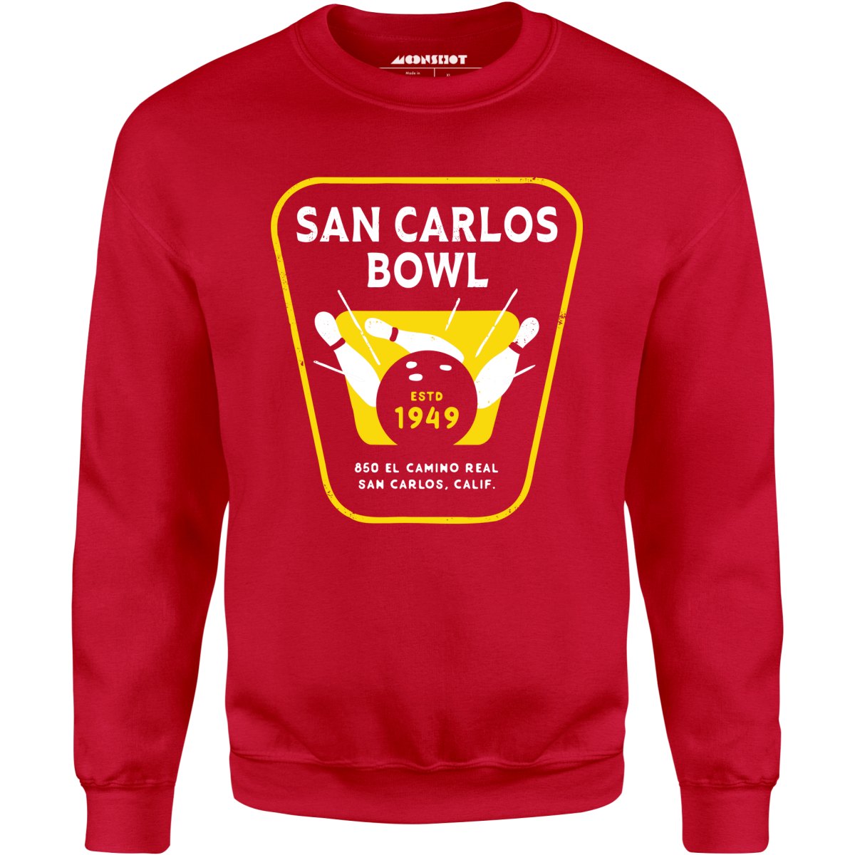 San Carlos Bowl - San Carlos, CA - Vintage Bowling Alley - Unisex Sweatshirt