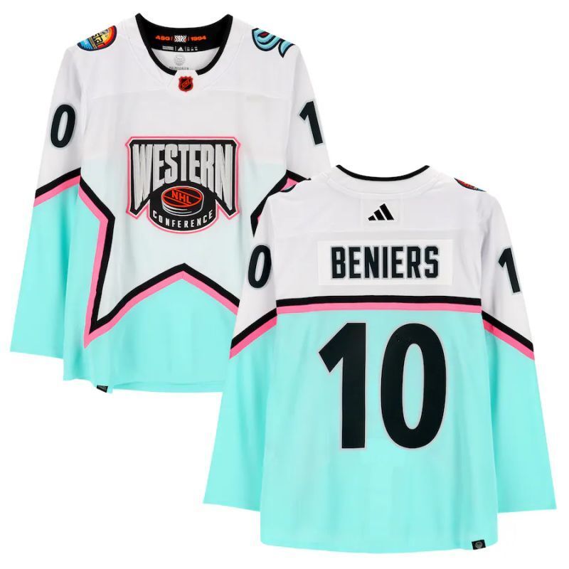 seattle kraken #10 matty beniers 2023 white all-star game