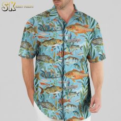 Tropical Fish Hawaiian Shirt for Men - Colorful Fish Print Button Down Shirt, Fishing Lover Gift, Summer Beach Shirt