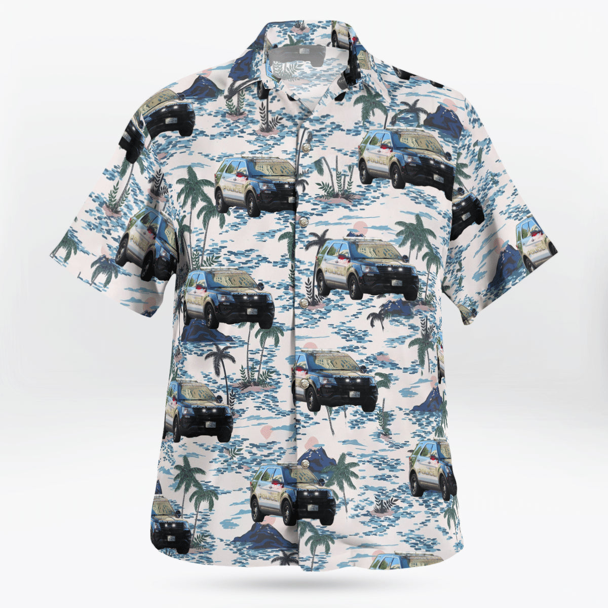 Texas Houston Police Department Ford Police Interceptor Utility Hawaiian Shirt