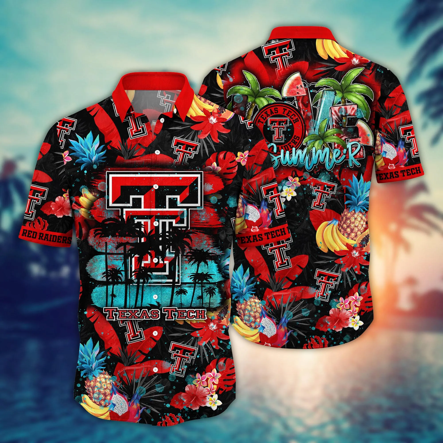 Texas Tech Red Raiders NCAA Hawaiian Shirt Sun-Soakedtime Aloha Shirt