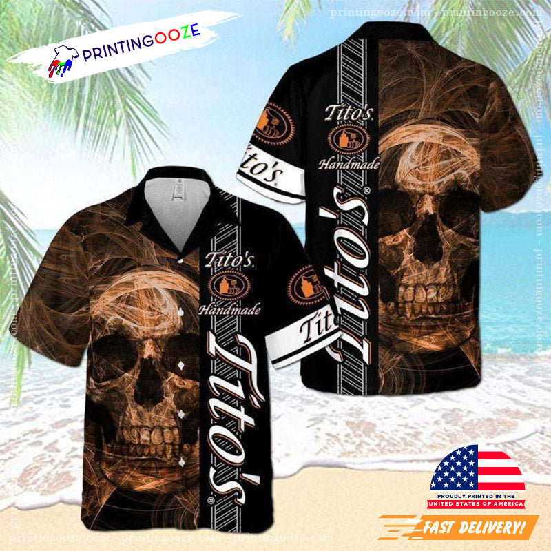 Tito’s Handmade Vodka Smoky Skull Hawaiian Shirt