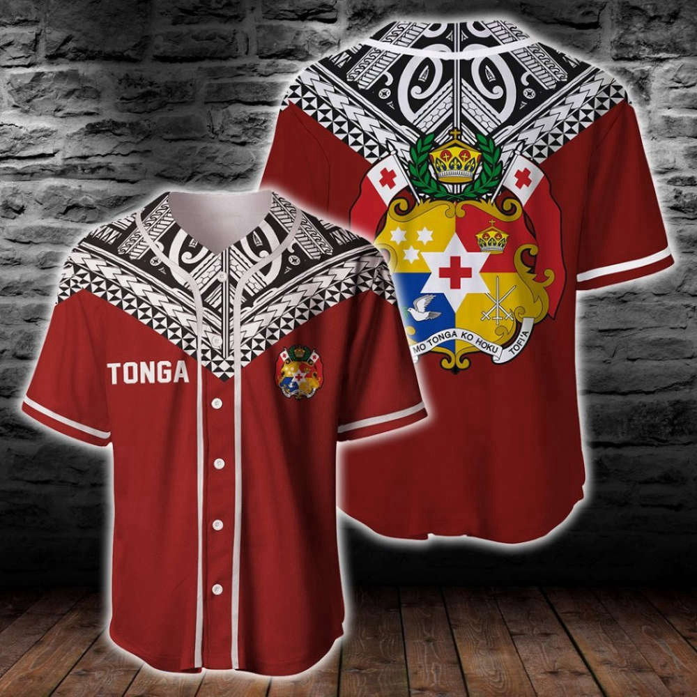 Tonga Polynesian Symbol Baseball Jersey: Authentic Design for Sports Enthusiasts