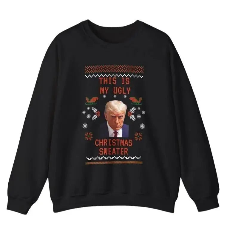 Donald Trump Ugly Christmas Sweatshirt/hoodie/tshirt, Party Sweatshirt, Funny Christmas Sweater, Funny Christmas Sweatshirt, Christmas Sweater Party Mugshot, sweatshirt hot trend