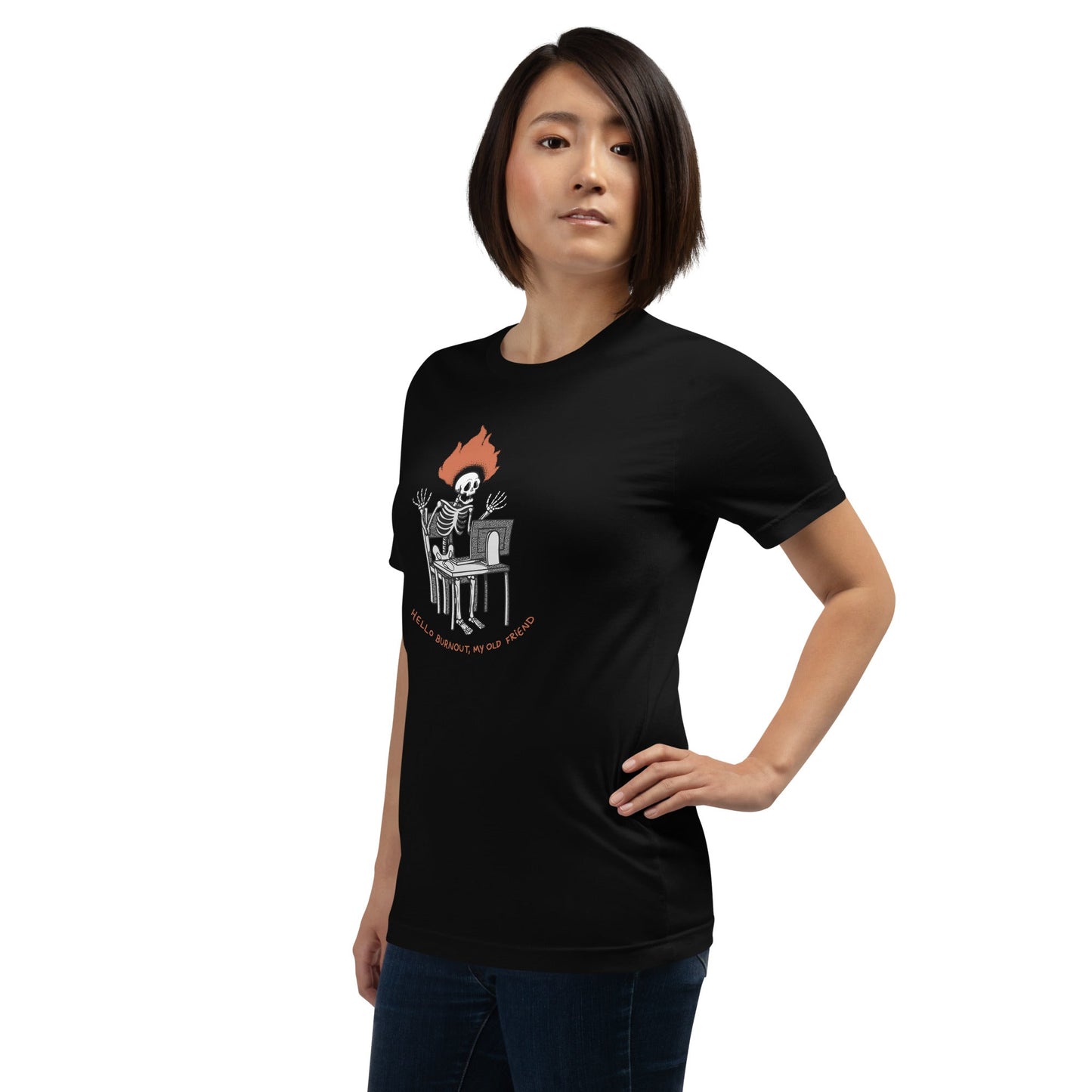 Skeleton Computer Burnout T-Shirt