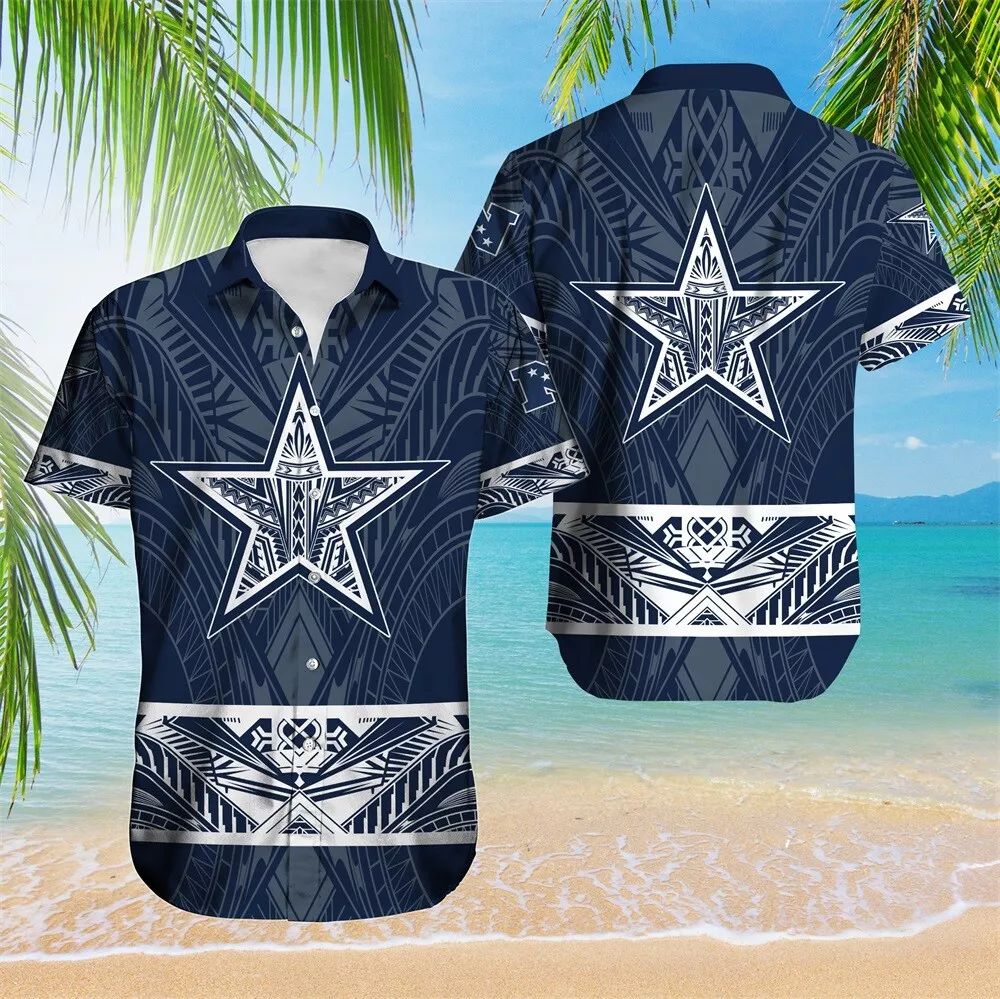 Dallas Cowboys Tribal Star Hawaiian Shirt 518917