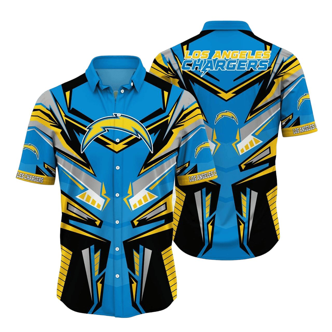 Los Angeles Chargers Hawaiian Shirt Thunder Strike Design by