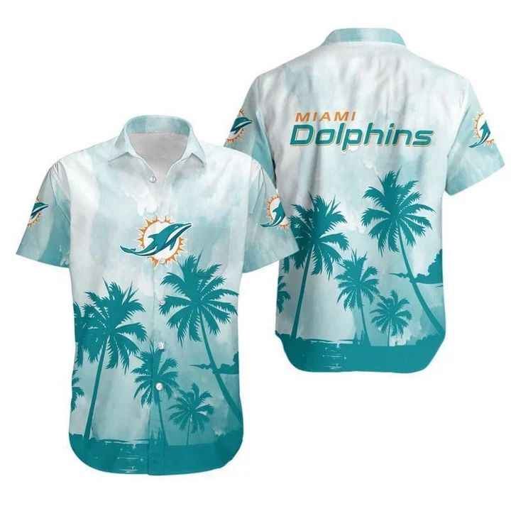 Miami Dolphins Hawaiian Shirt Tropical Oasis Design by