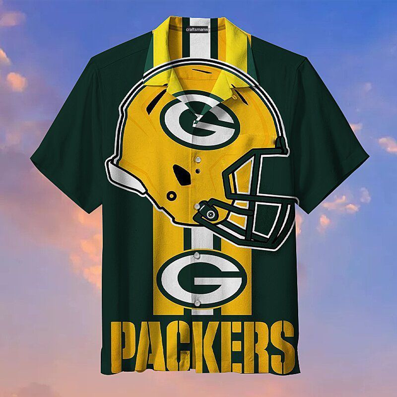 Green Bay Packers Hawaiian Shirt with Helmet Pride Design 763833