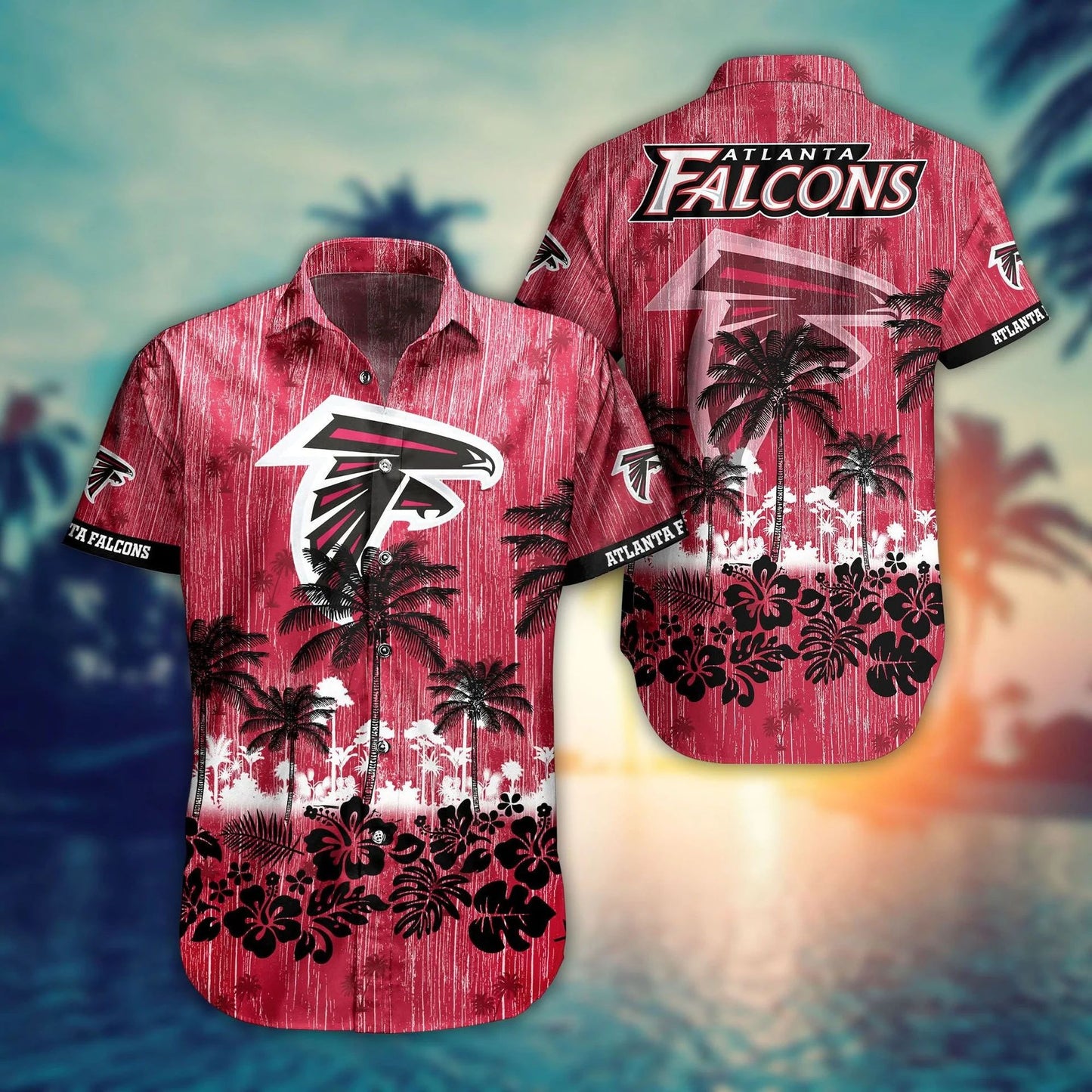Atlanta Falcons Hawaiian Shirt Tropical Palms Design 232587