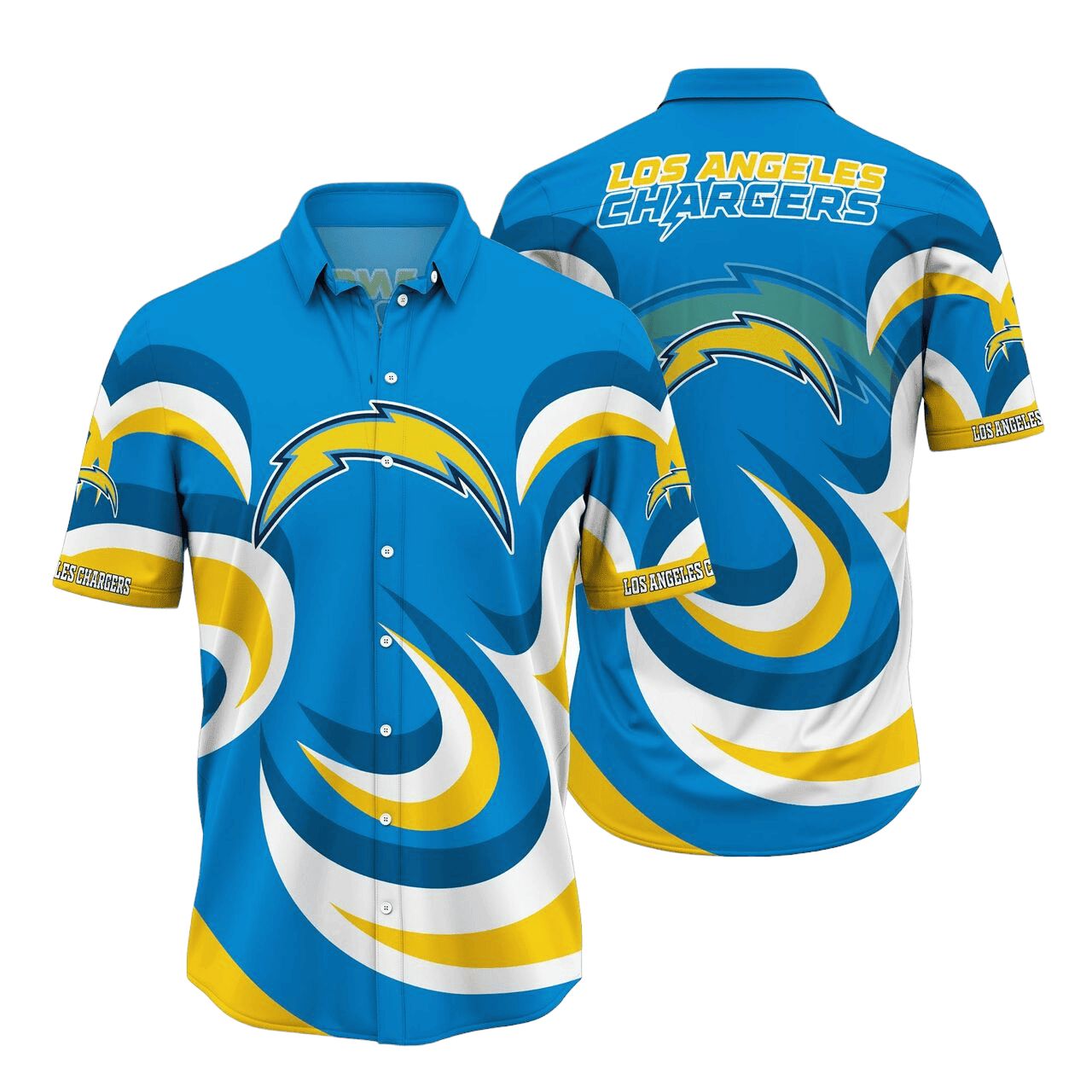 Los Angeles Chargers Hawaiian Shirt Wave Surge Design 963840