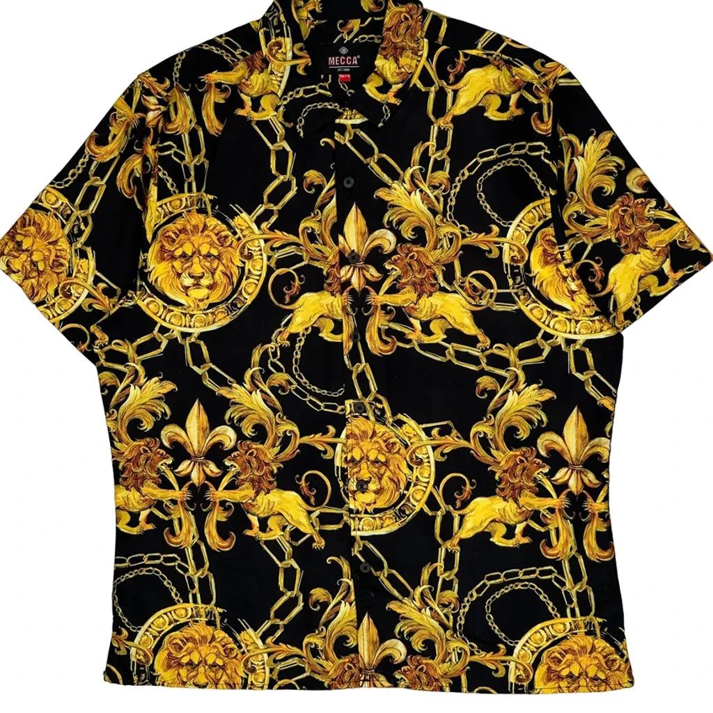 Unbranded Hawaiian Shirt - 2XL Black Polyester Blend
