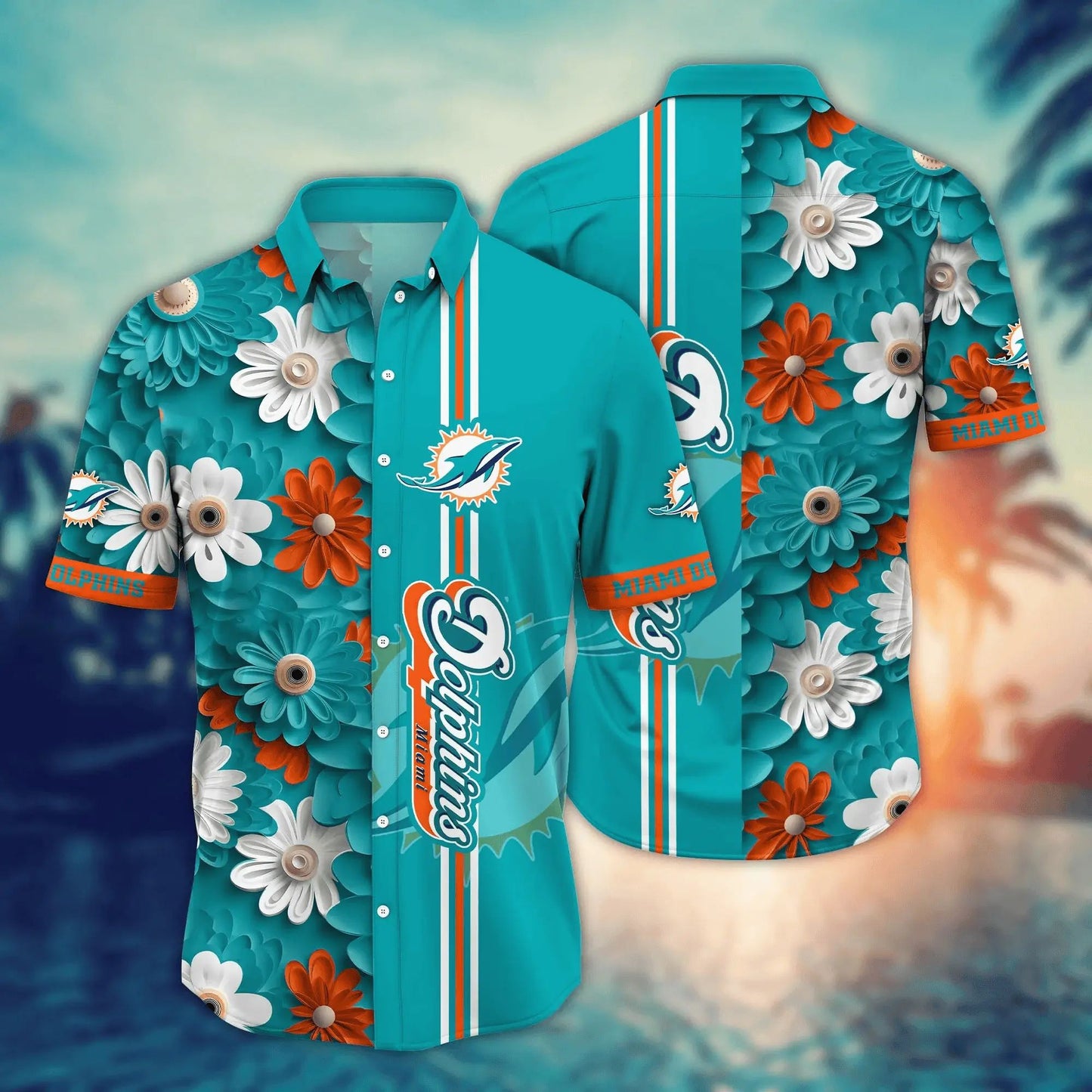 Miami Dolphins Hawaiian Shirt Floral Burst Design 188427