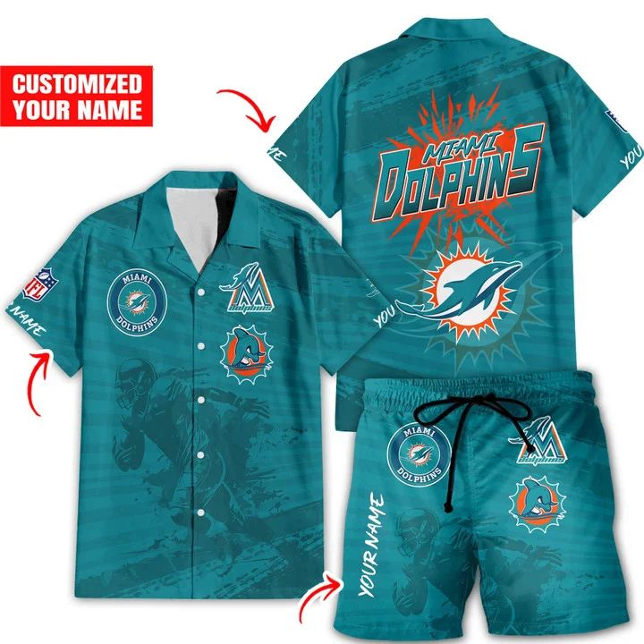Miami Dolphins Hawaiian Shirt Custom Champion Set 709331
