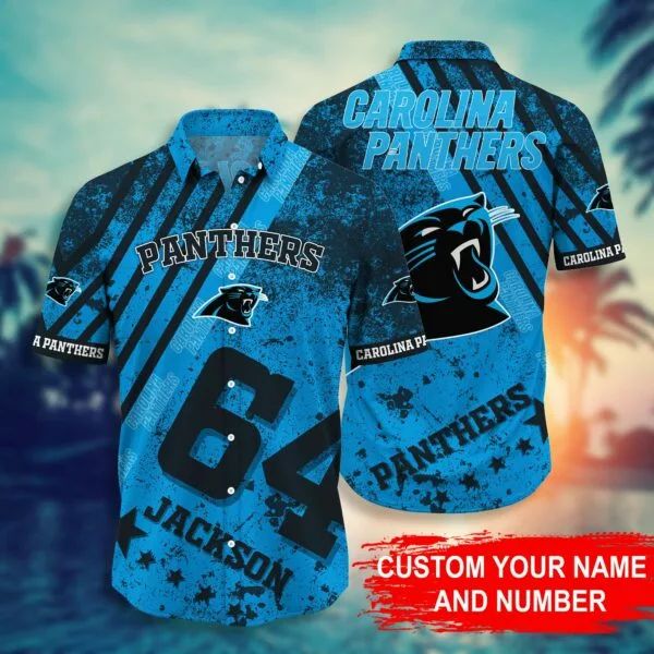 Carolina Panthers Hawaiian Shirt Tropical Storm Design 509959