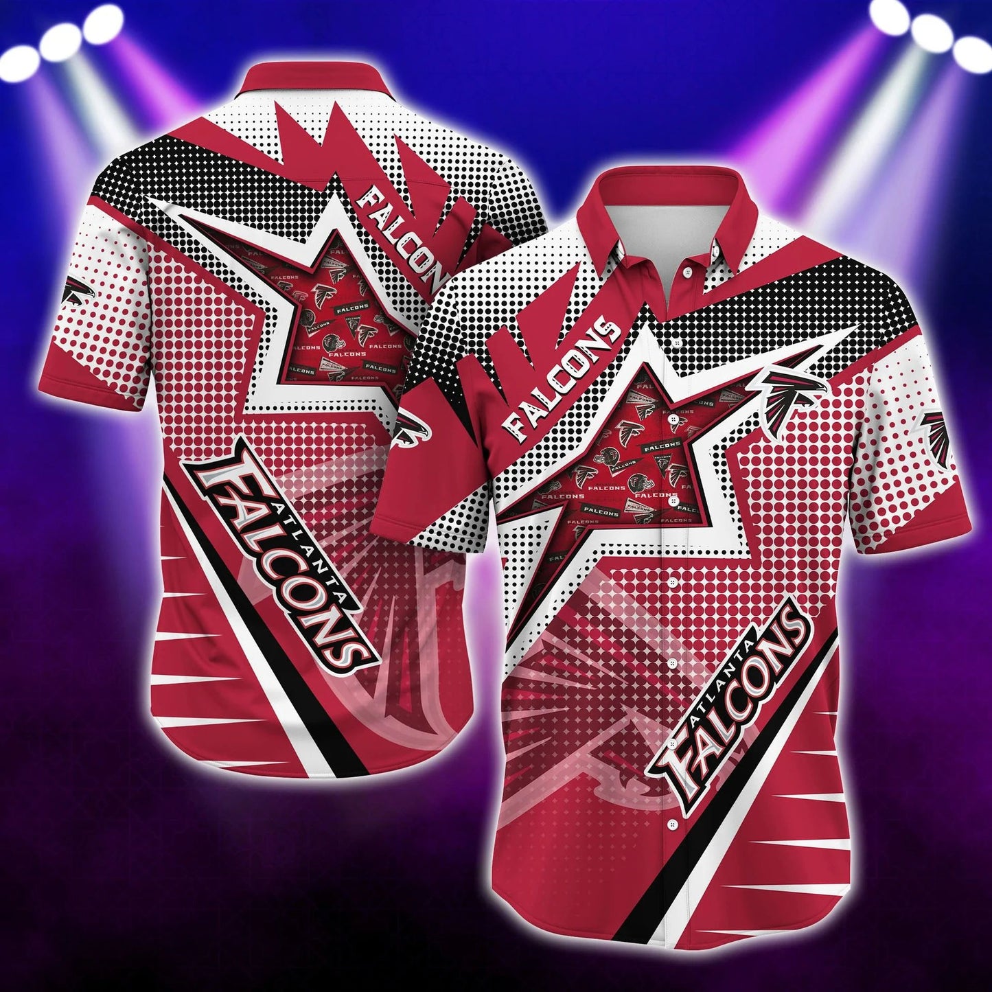 Atlanta Falcons Hawaiian Shirt Starburst Design 762703