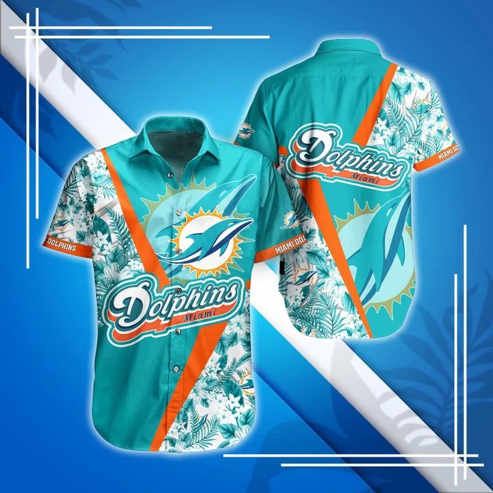 Miami Dolphins Hawaiian Shirt Tropical Burst Design 465411