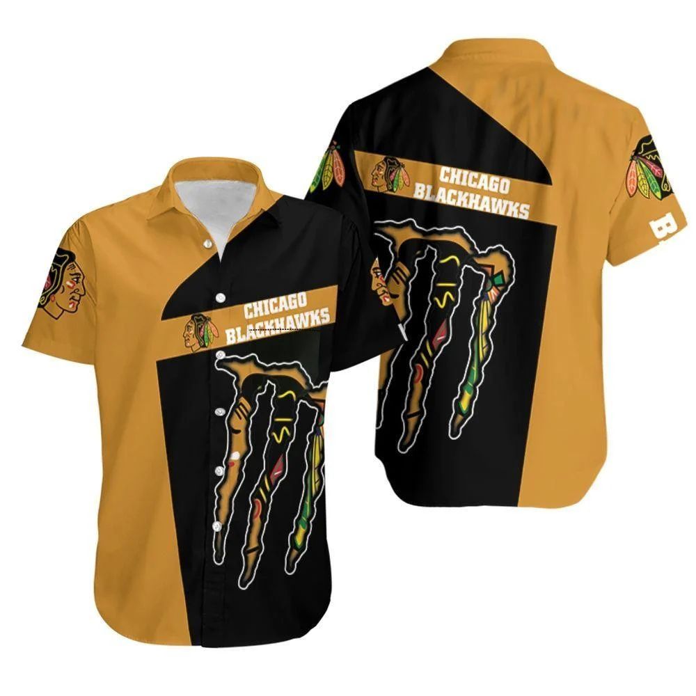 Chicago Blackhawks Hawaiian Shirt Golden Edge Design 638417