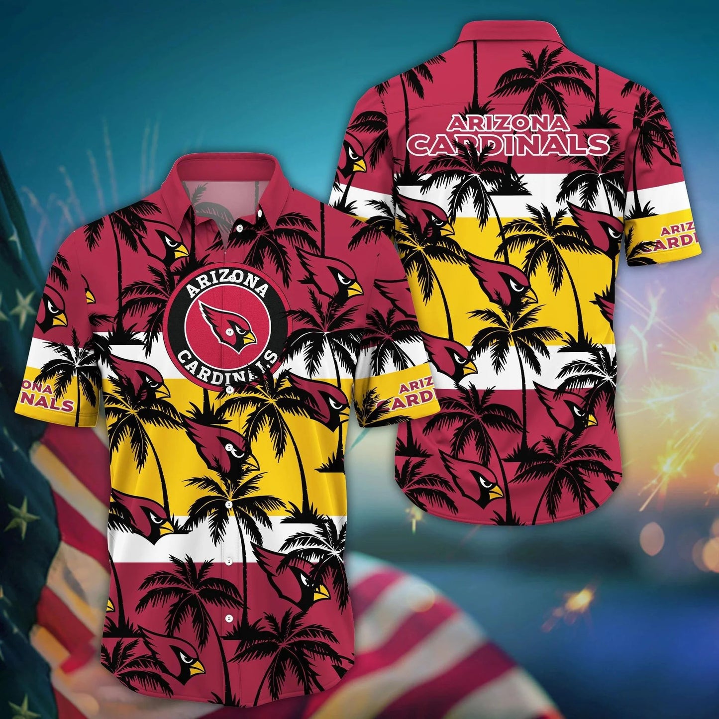 Arizona Cardinals Hawaiian Shirt Tropical Horizon Design 739101