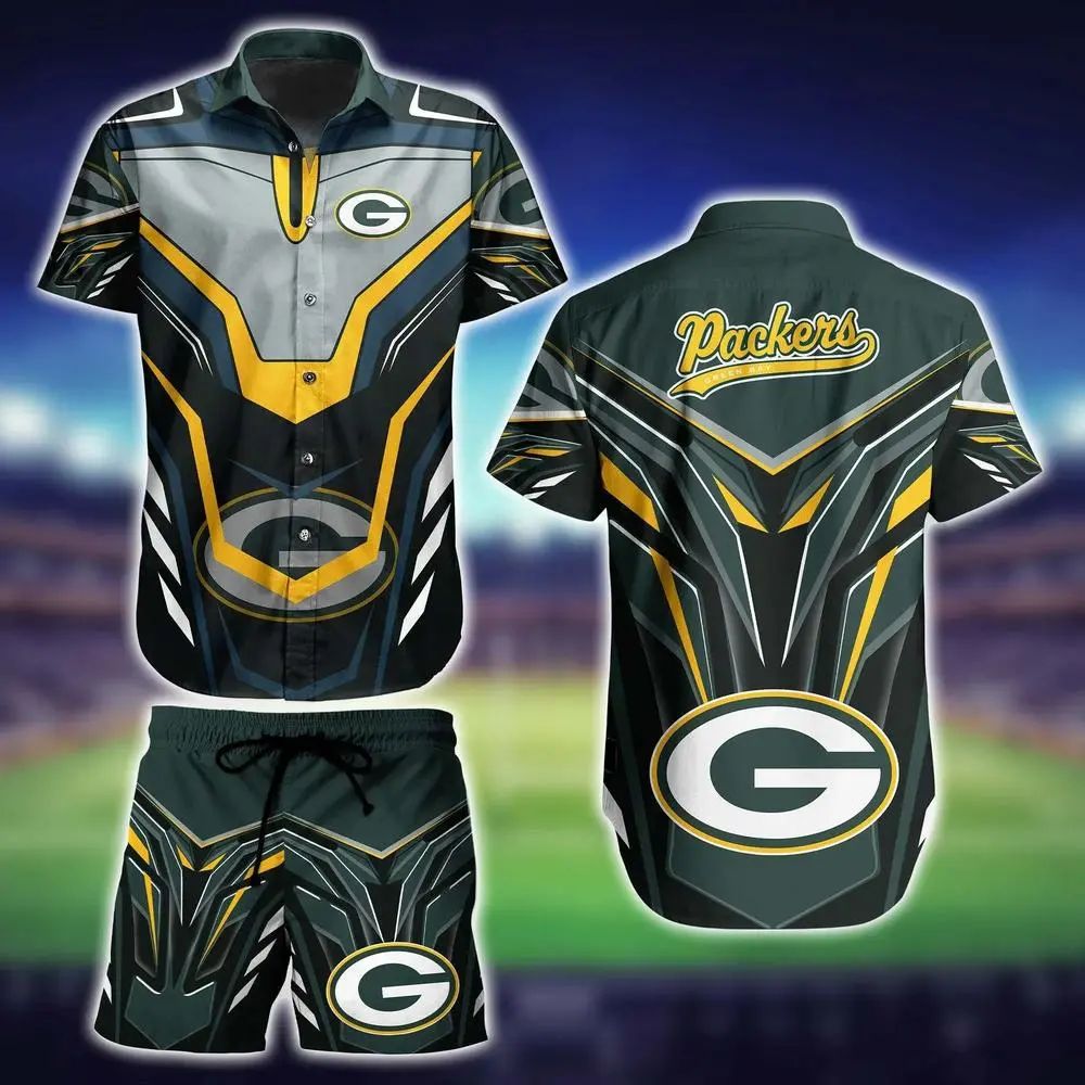 Green Bay Packers Hawaiian Shirt and Shorts Set 516960