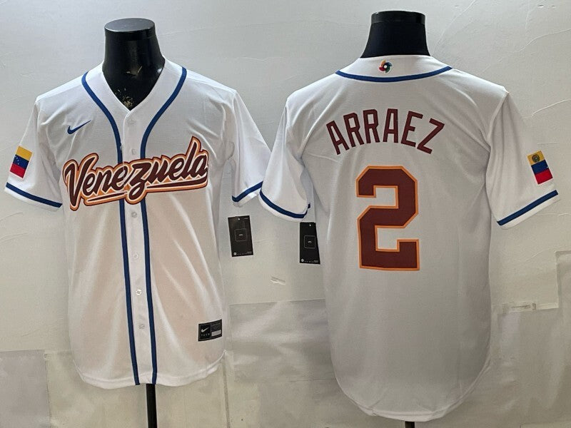 venezuela baseball #2 luis arraez White 2026 world baseball classic