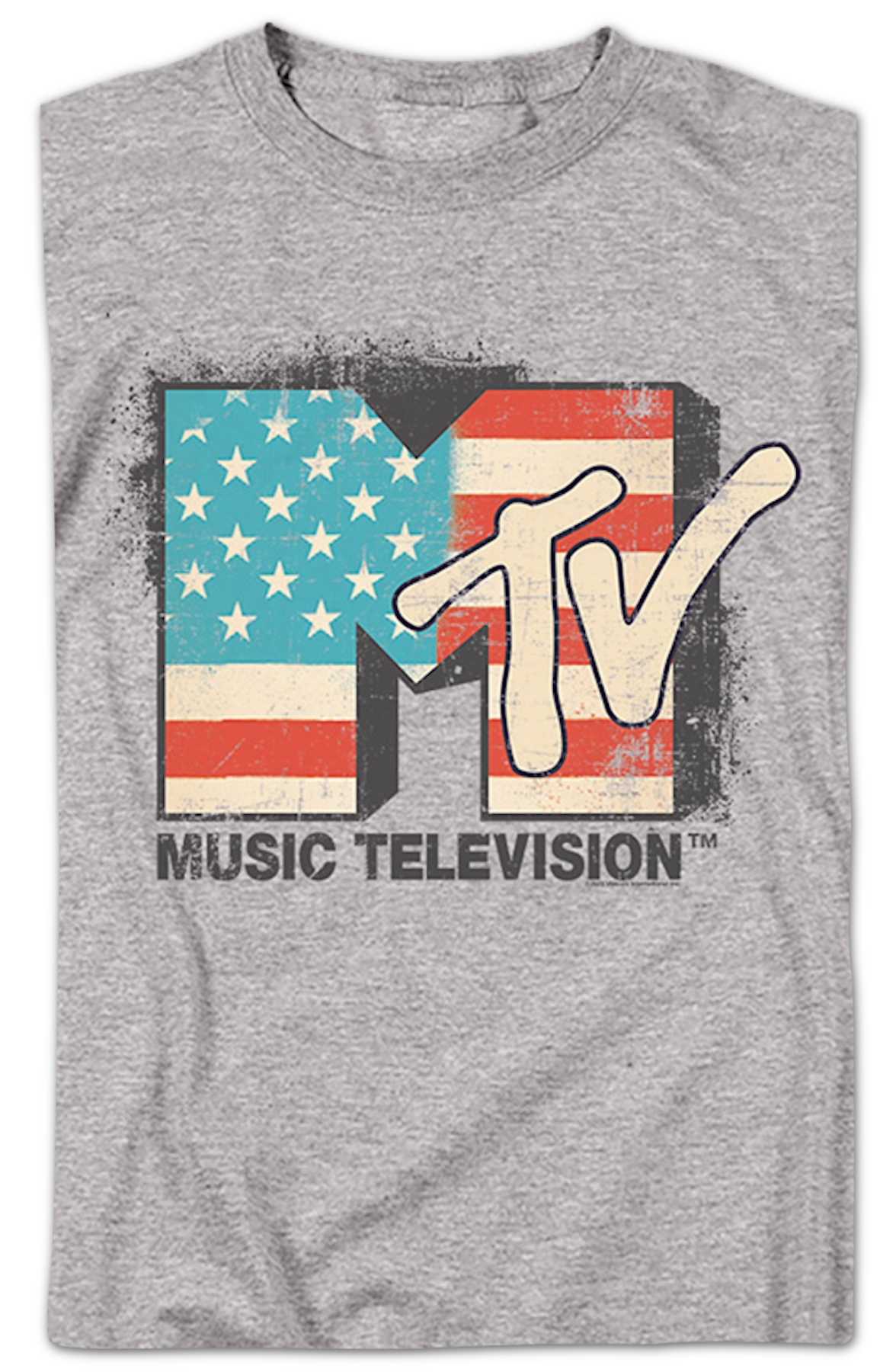 Vintage American Flag Logo MTV T-Shirt