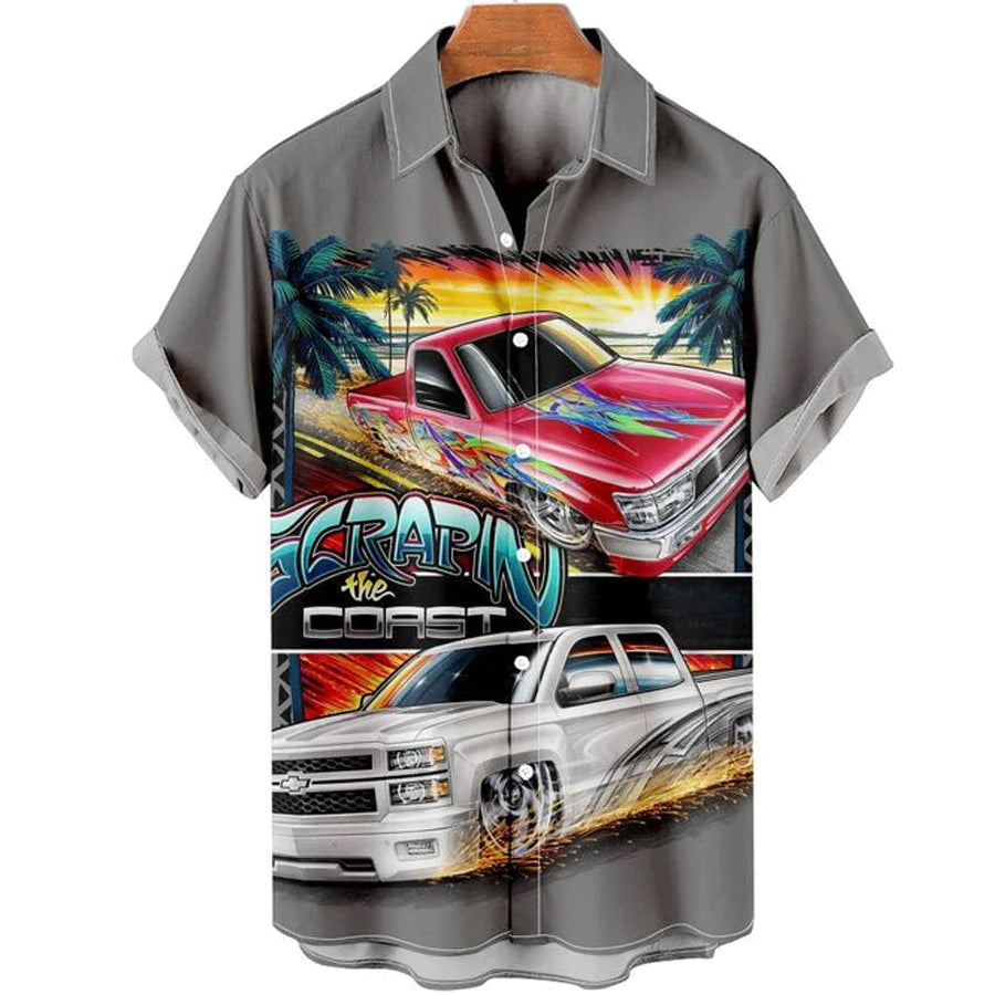 Vintage Cars Casual Hawaiian Shirt for Everyone
