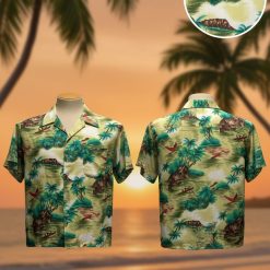 Vintage Hawaiian Shirts 1970s Retro Aloha Print Button Down Short Sleeve Tropical Beach Shirt Men's