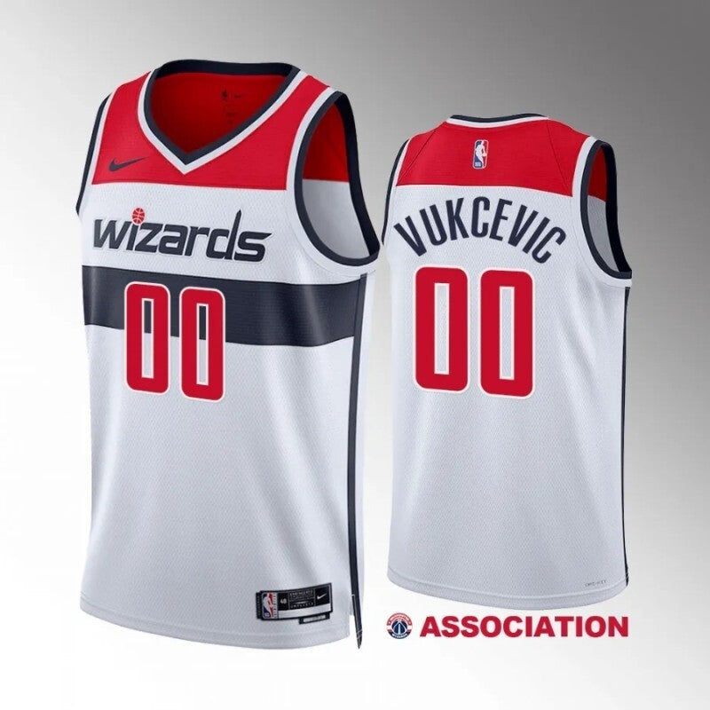 washington wizards #00 tristan vukcevic white association edition men jersey Style 1