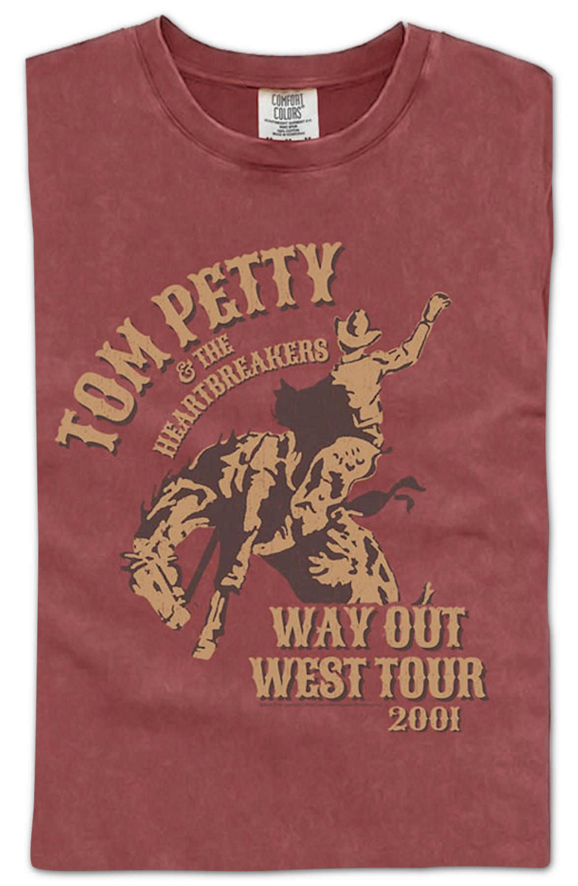 Way Out West Tour 2001 Tom Petty Comfort Colors Brand T-Shirt