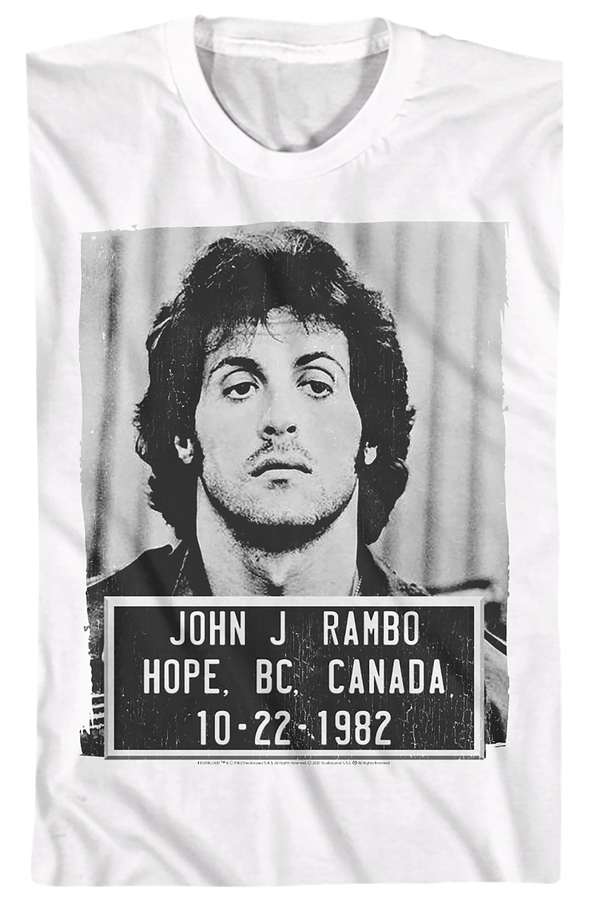 White John Rambo Mug Shot T-Shirt