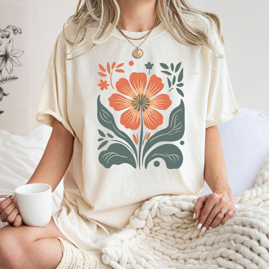 Comfort Colors Autumn Flower Flower Retro Floral Vintage Flower Plant Lover Grandma (1)