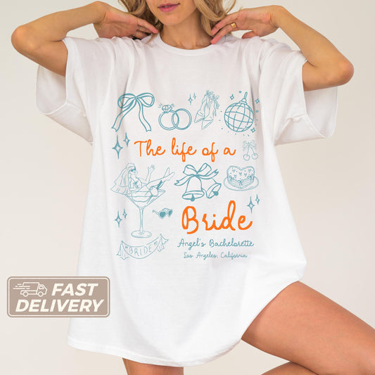 Life Bride Custom Bridal Party Bridesmaid Bachelorette Bride Era Bachelorette Tee (1)