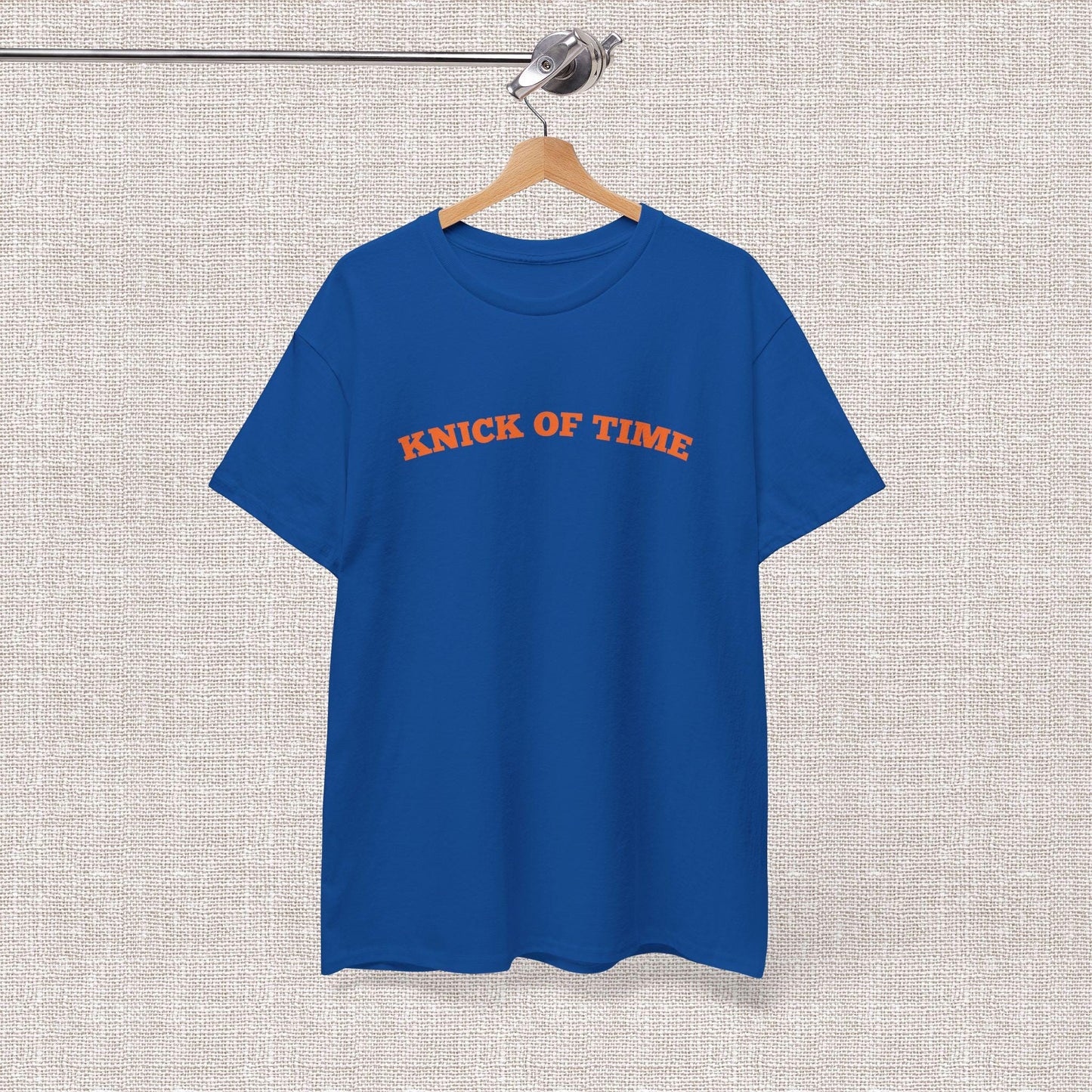 Knick Time Ny Basketball Pun Tee Sports Fan Blue Orange Game Day Retro Pop Culture (1)