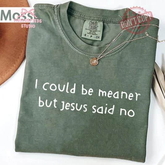 Could Meaner Jesus Said Christian Faith Humor Tee Religious Quote Comfort Colors Christian (1)