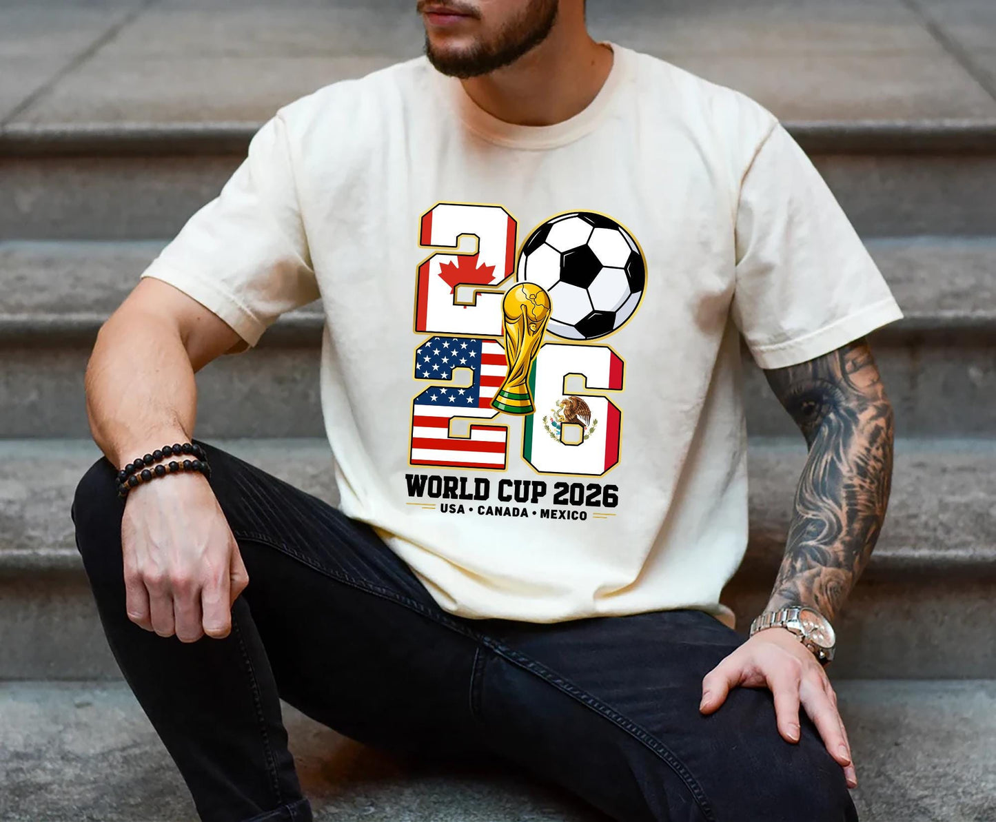 World Soccer 2026 Soccer Host Cities Usa Canada Mexico Soccer Fan Tee (1)