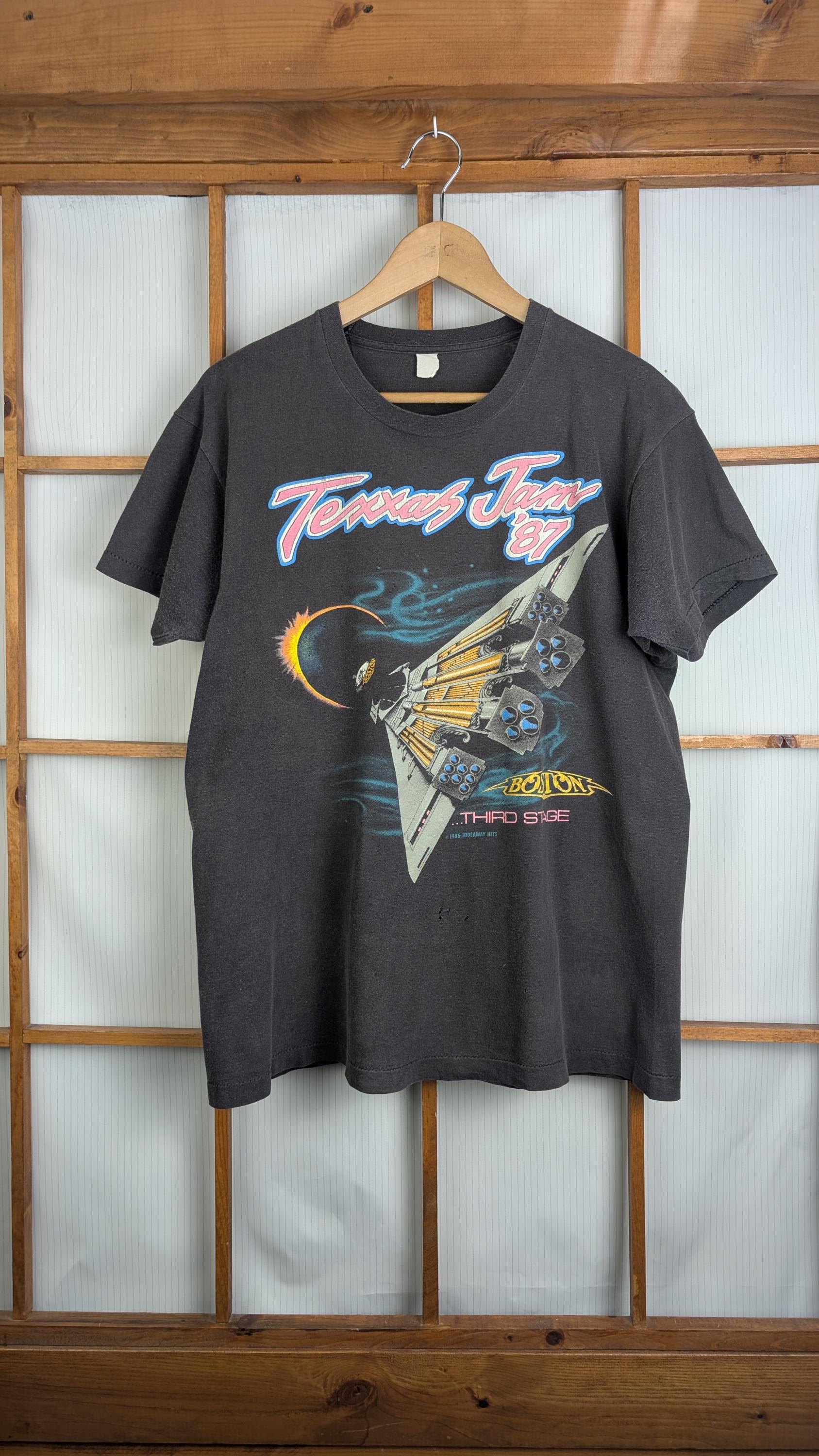 Vintage 1987 Texas Jam Festival Concert Band Tee Small Medium (1)