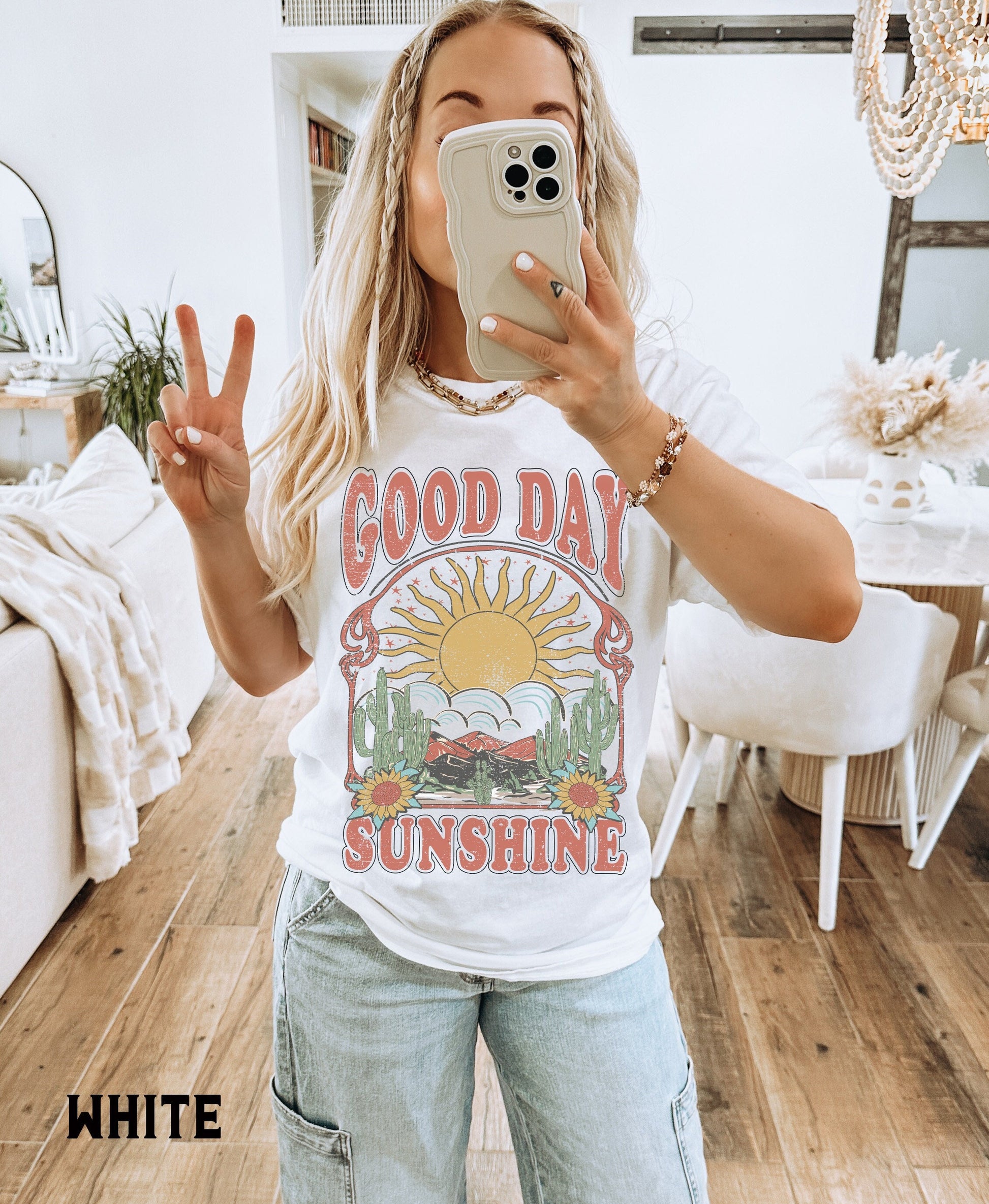 Good Day Sunshine Tee Comfort Colors Tee Sun Sun Boho Tee Retro 70s Hippie Oversized Tee (1)
