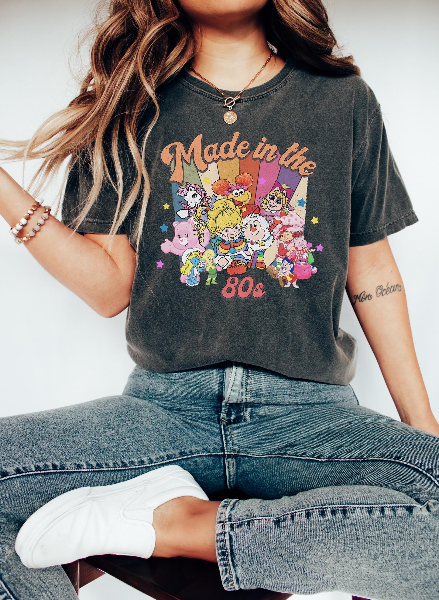 Cartoon Friends Nostalgia Made 80s 80s Y2k Tee 80s Party Rainbow Vintage 1980 Tee Birthday (1)