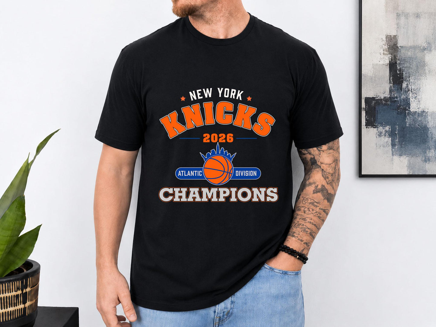 York Knicks 2026 Atlantic Division Champions Knicks Basketball Fan Tee Nyc Playoff Champions Knicks Fans (1)