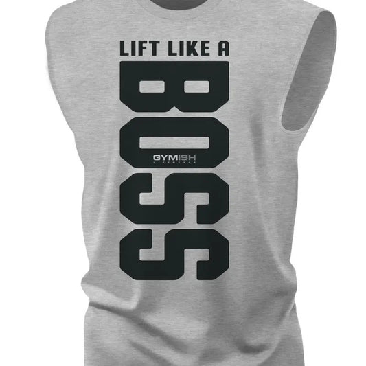 012. Lift Like A BOSS Funny Workout Muscle Tank Top for Men