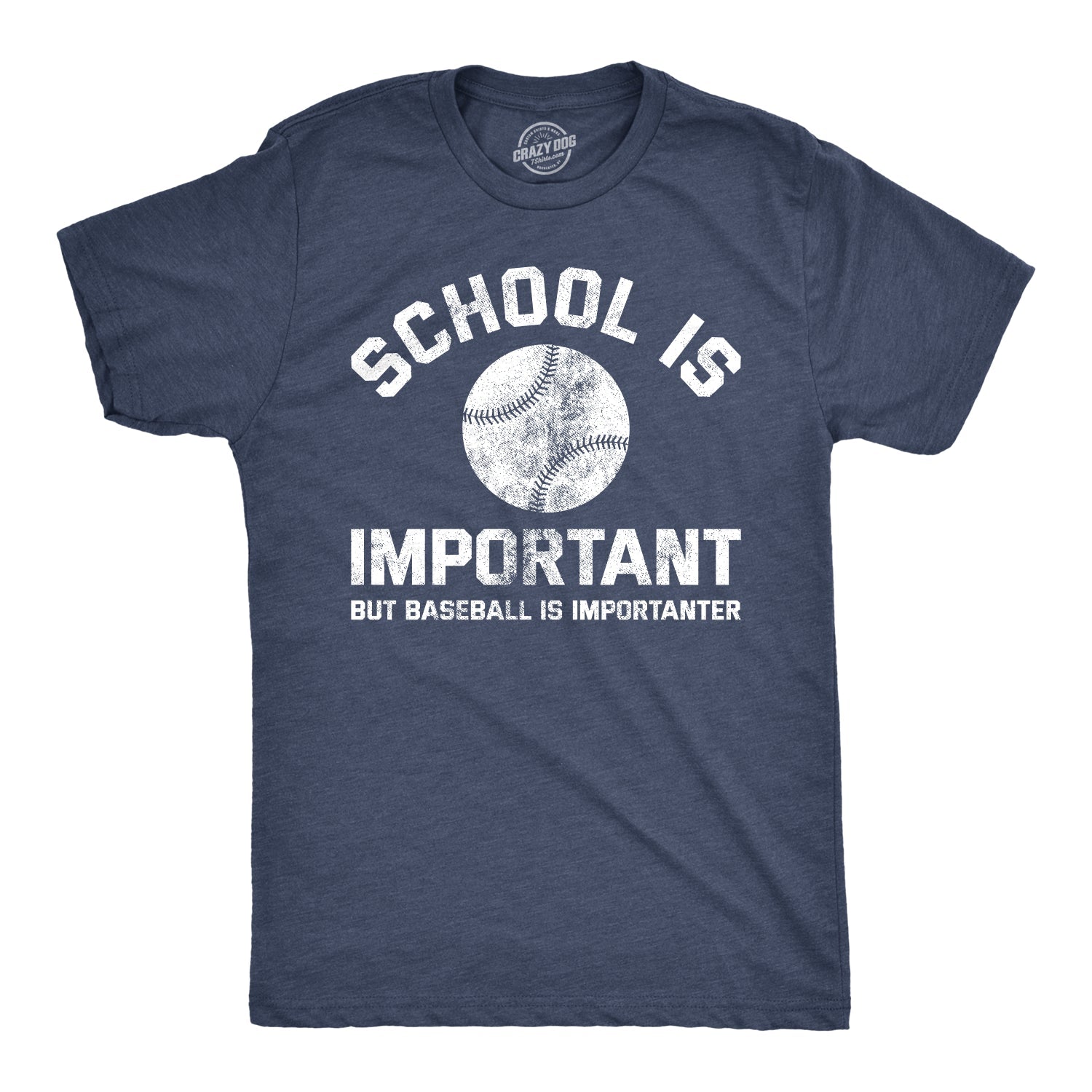 School Is Important But Baseball Is Importanter Men's T Shirt Hoodie, Sweatshirt | InkThreadWorks.com (Image 1)