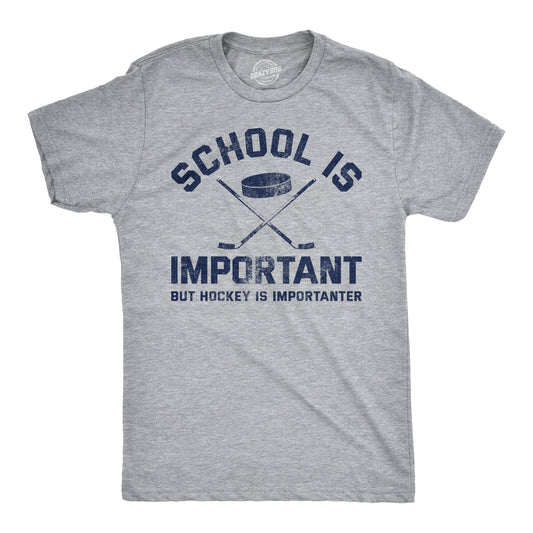 School Is Important But Hockey Is Importanter Men's T Shirt Hoodie, Sweatshirt | InkThreadWorks.com (Image 1)