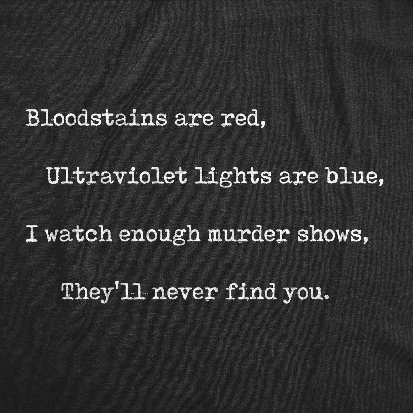 I Watch Murder Shows Women's T Shirt Hoodie, Sweatshirt | InkThreadWorks.com (Image 2)
