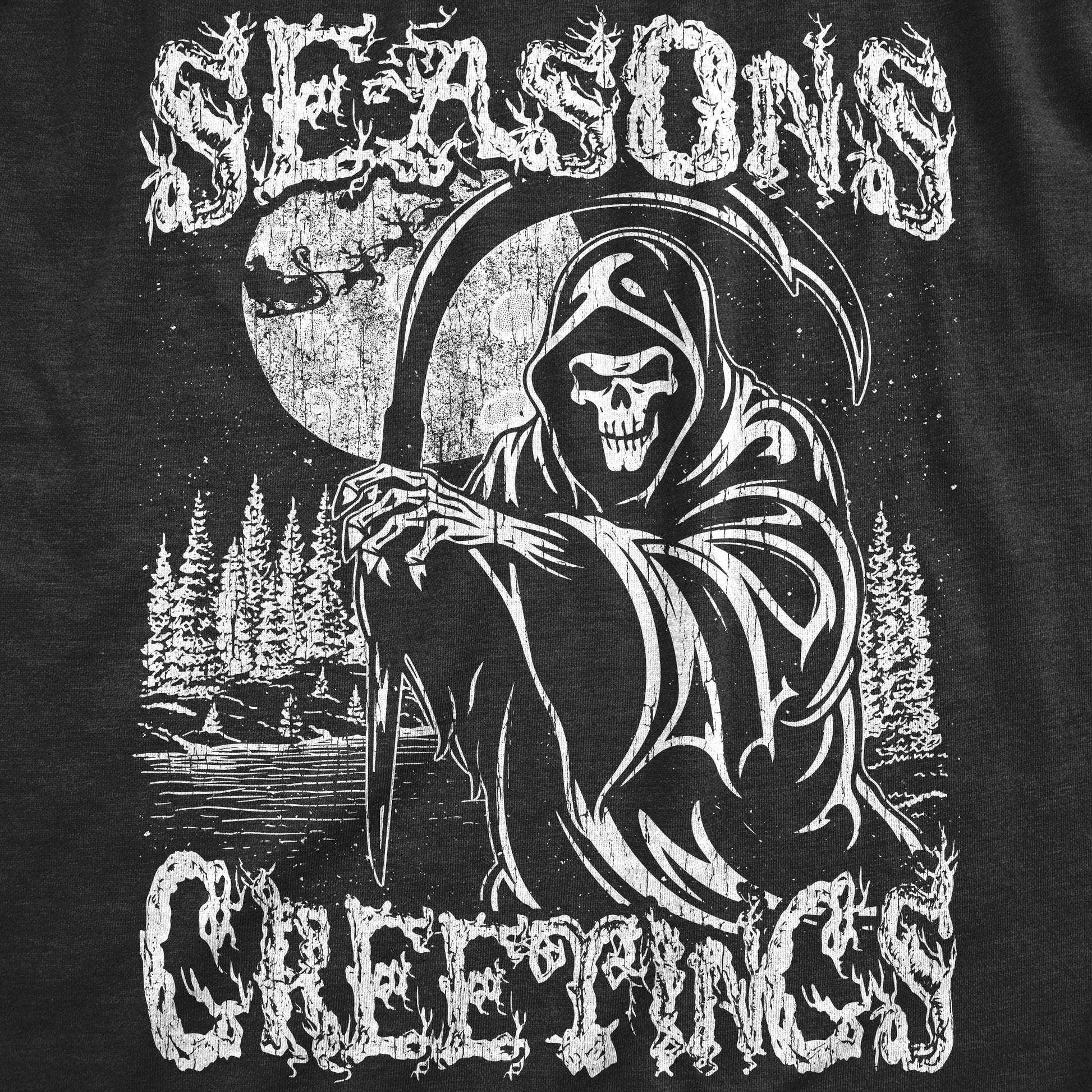 Seasons Greetings Reaper Men's T Shirt Hoodie, Sweatshirt | InkThreadWorks.com (Image 2)