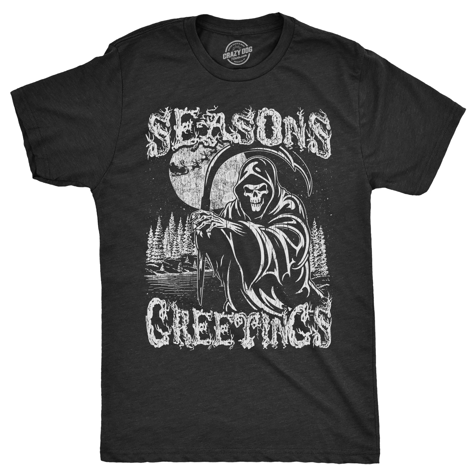 Seasons Greetings Reaper Men's T Shirt Hoodie, Sweatshirt | InkThreadWorks.com (Image 1)